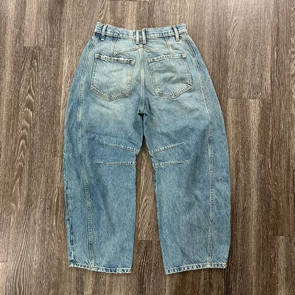 NWOT We The Free Lucky You Mid Rise Barrel Jeans 25 Short Kismet Cropped Denim - Picture 8 of 16